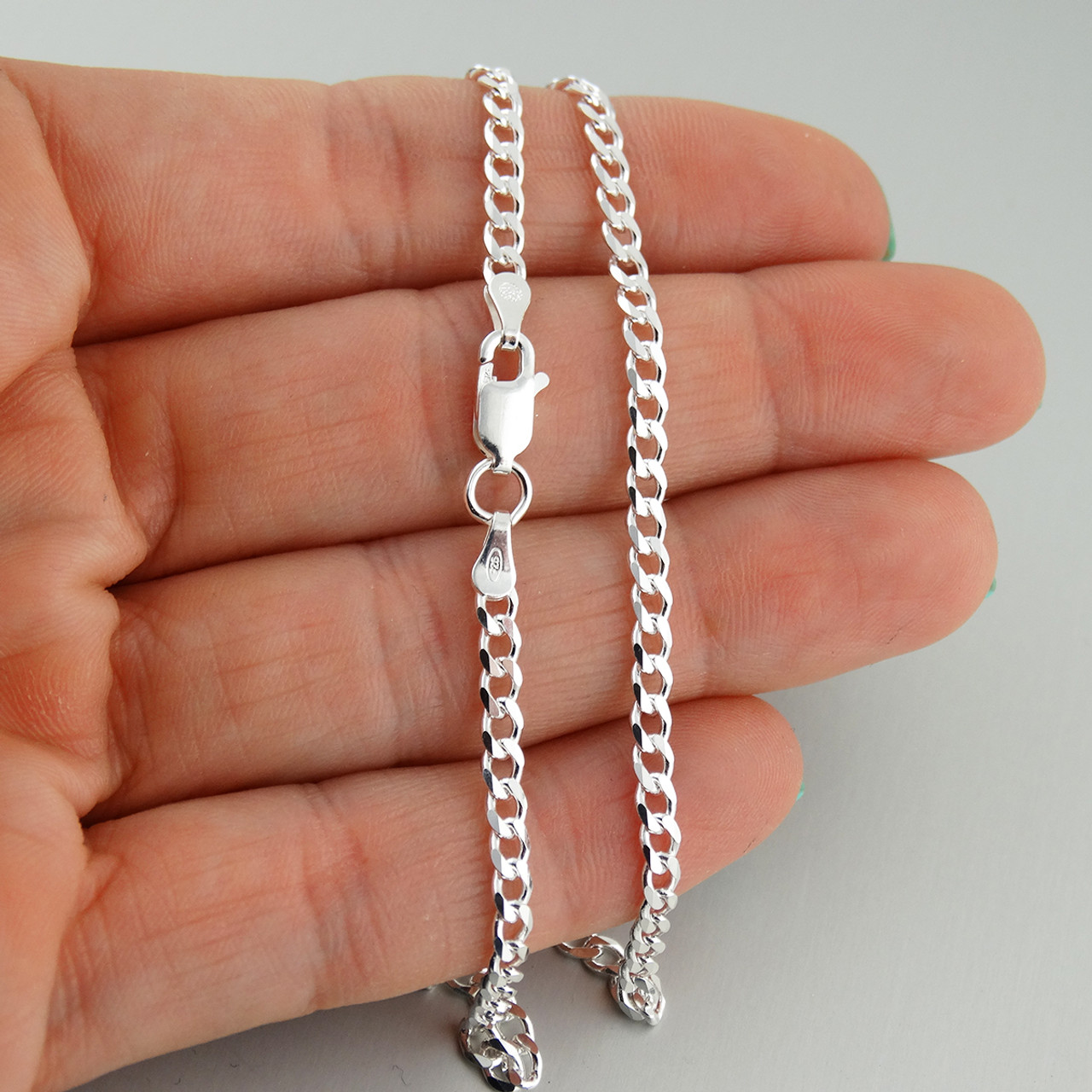 Men's 7.6mm Curb Chain Necklace in Sterling Silver - 24