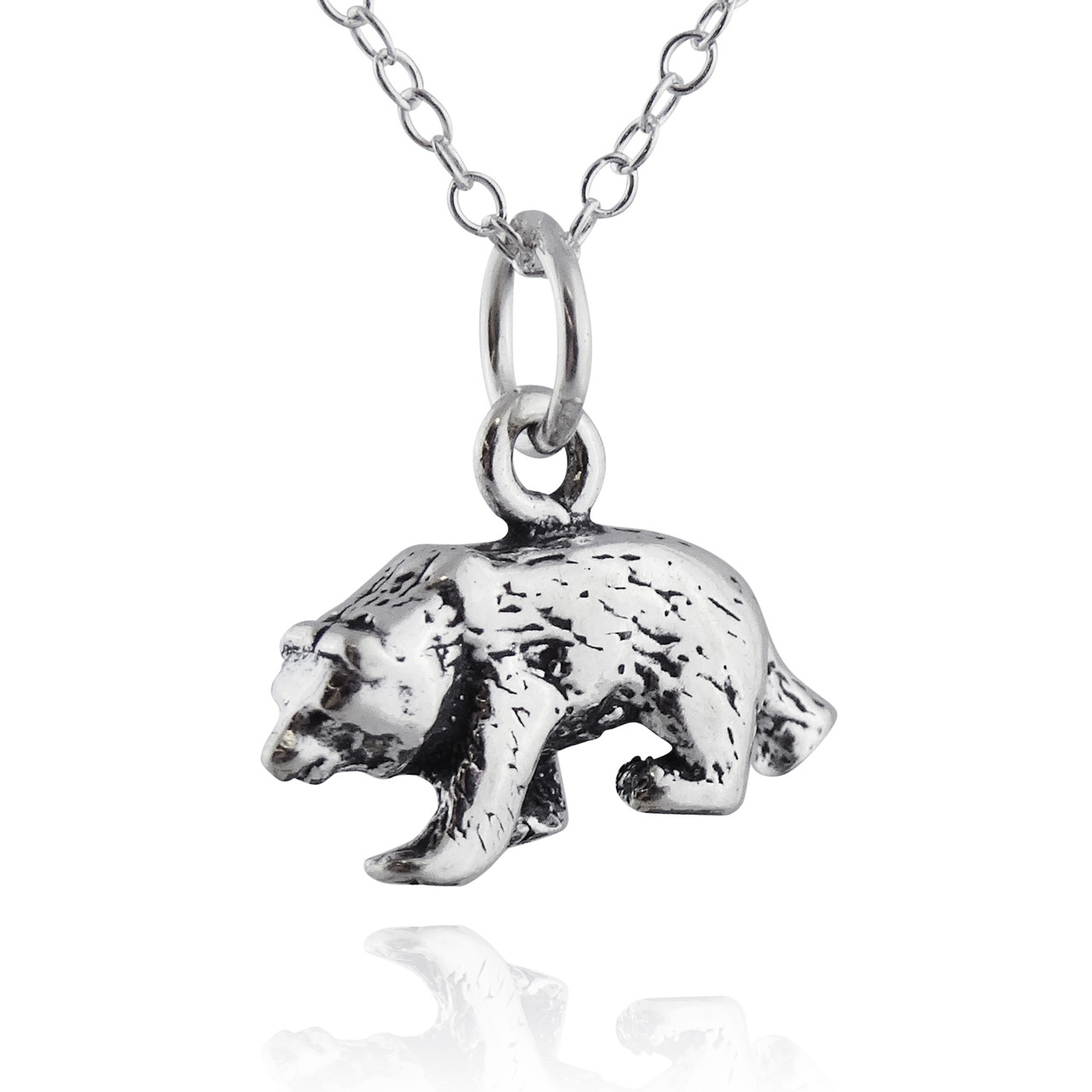 Buy Sterling Silver Teddy Bear Pendant Necklace Iced Bear Cubic Zirconia Necklace  Bear Charm Chain Layering Stackable Animal Necklace Online in India - Etsy