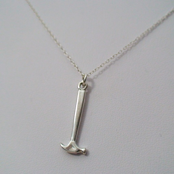 Sterling Silver Hammer Charm Necklace