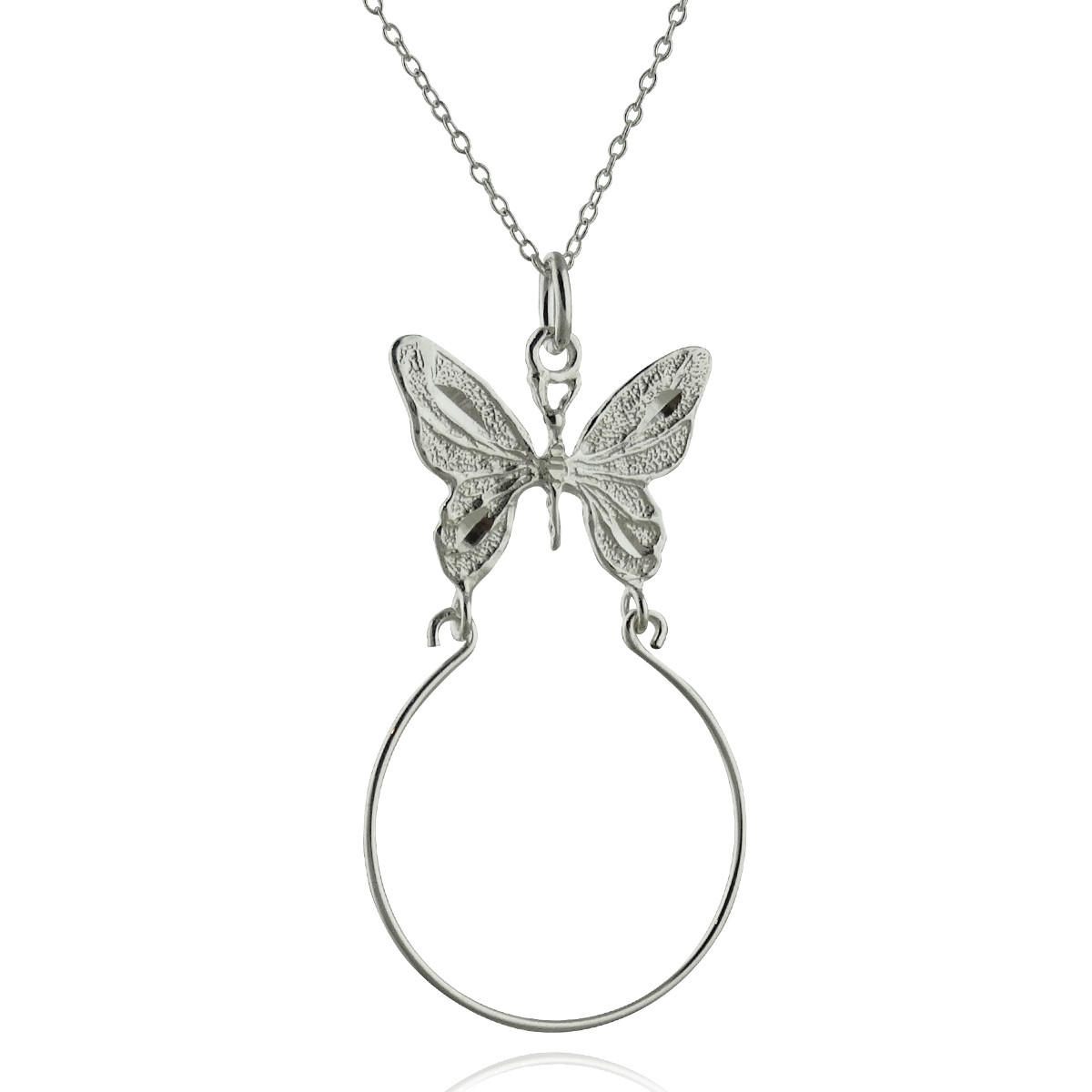 Butterfly Charm Holder Pendant Necklace 