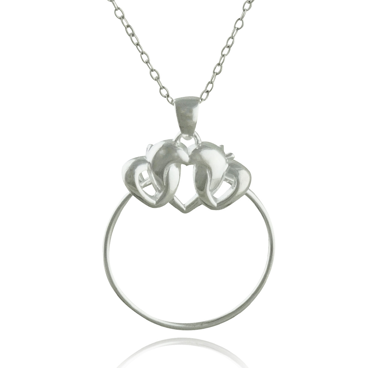 Three Hearts Charm Holder Necklace 