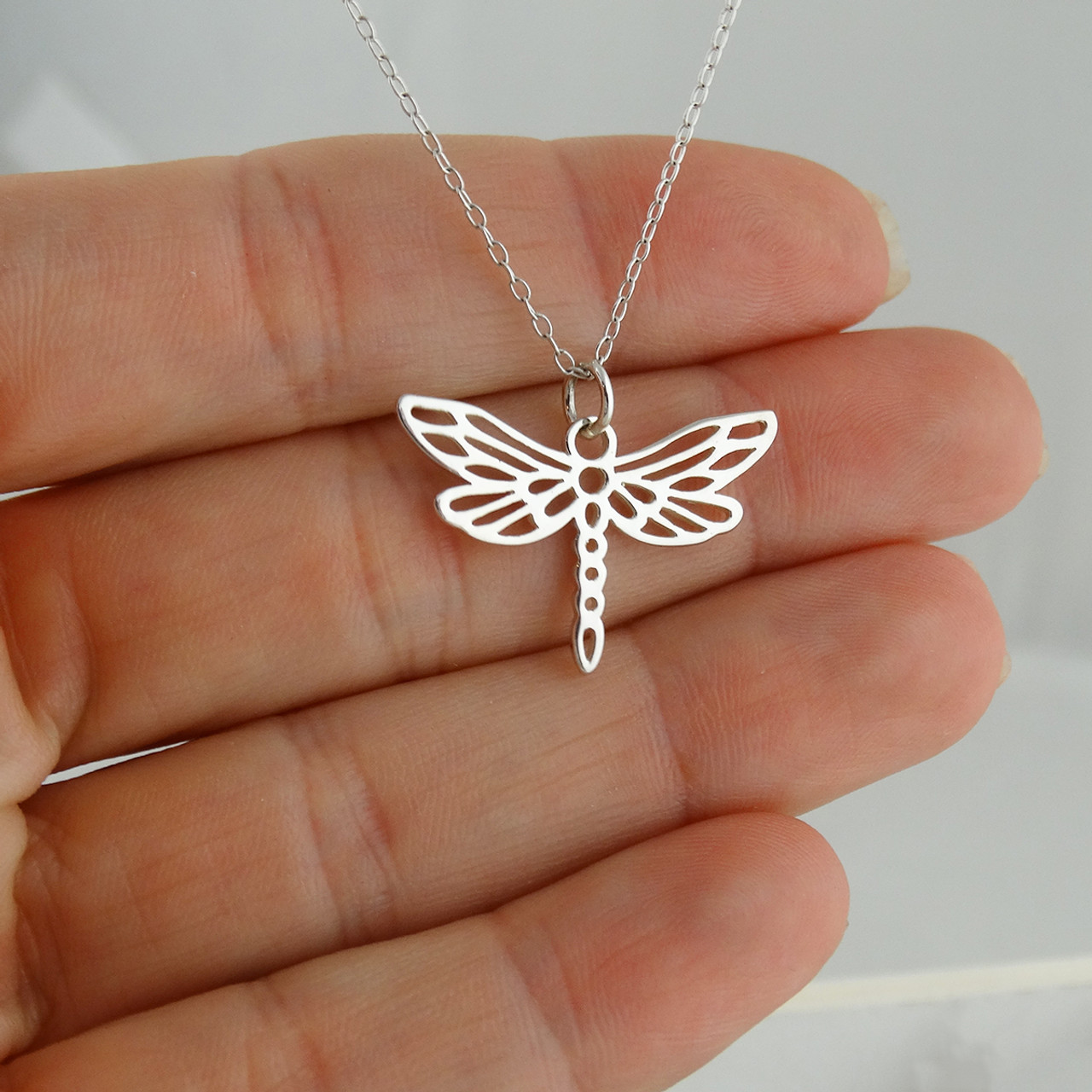 925 Sterling Silver Dragonfly Charm Pendant 