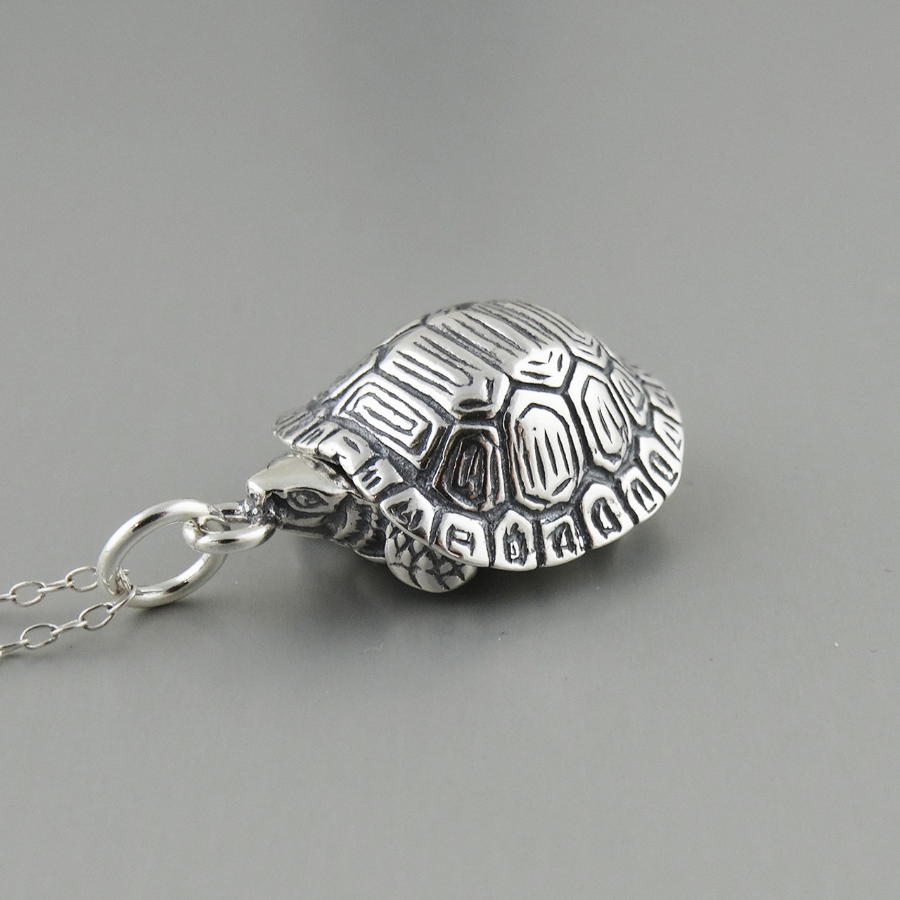 3D Turtle Poison Locket Necklace - 925 Sterling Silver - FashionJunkie4Life