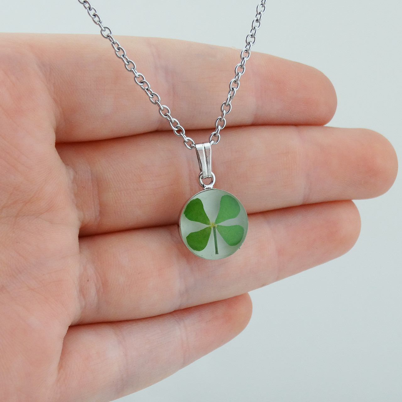 Stainless Steel Four Leaf Clover Pendant Necklace - FashionJunkie4Life