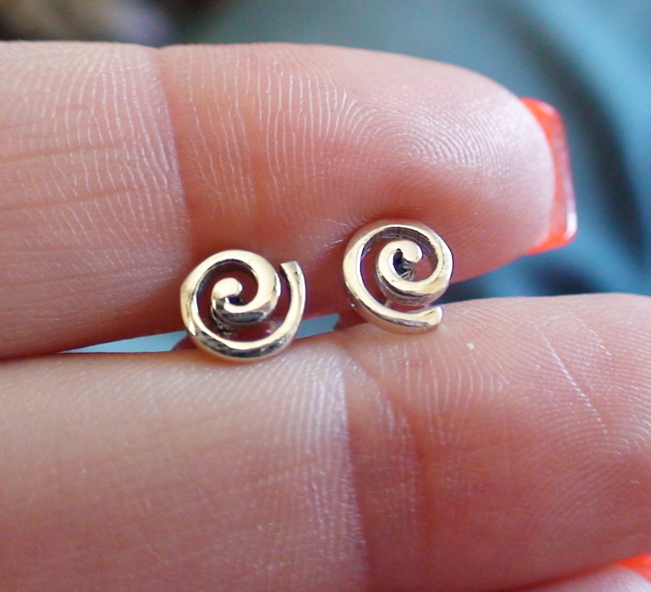 Spiral Earrings - Sterling Silver Swirl Post Earrings