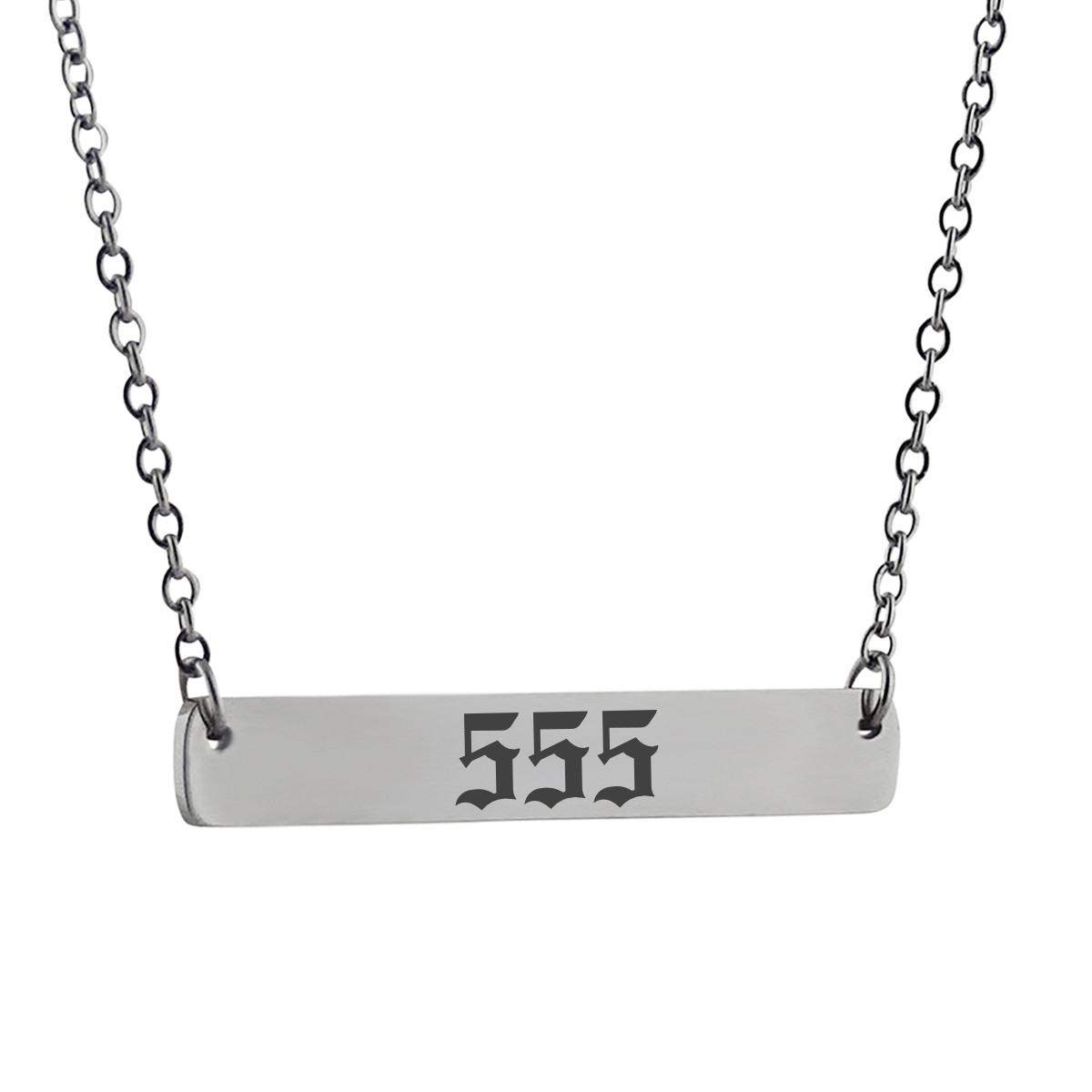 Angel Number 555 Stainless Steel Bar Necklace - FashionJunkie4Life