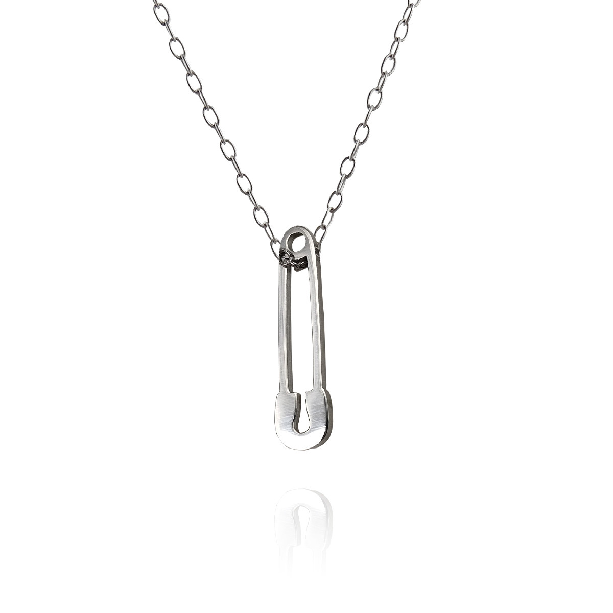 Stainless Steel Safety Pin Charm with 18