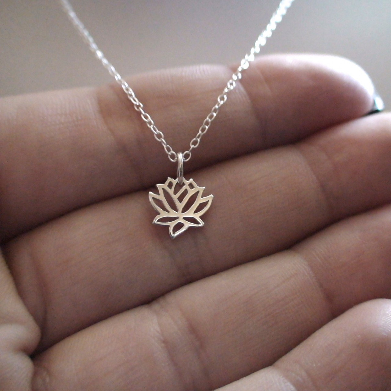 Sterling Silver Tiny Lotus Pendant