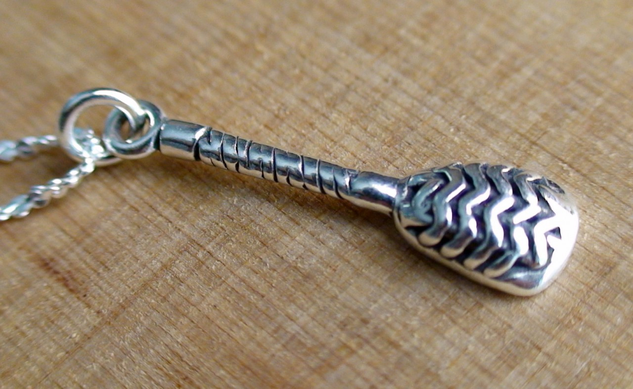 Sterling Silver Lacrosse Stick Necklace