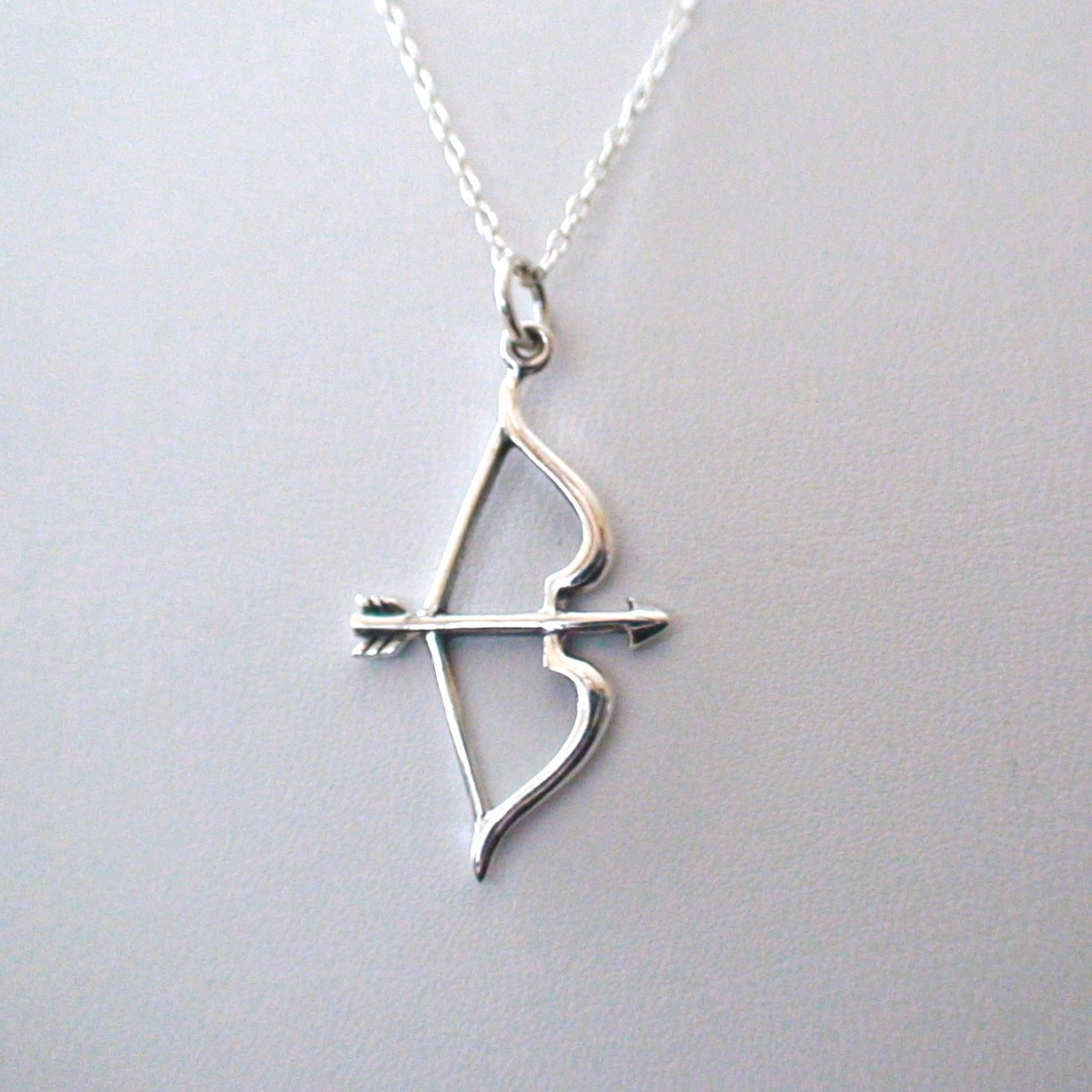 Sterling Silver Bow and Arrow Necklace
