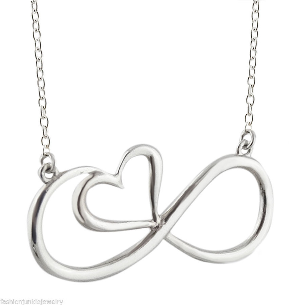 Infinity Heart Necklace - 925 Sterling Silver