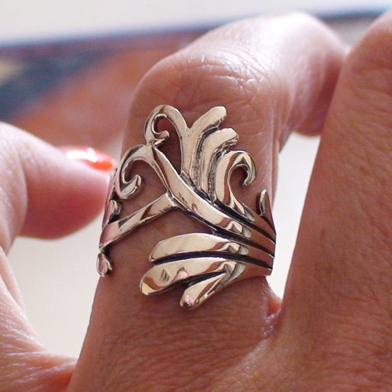 Fancy Lines Ring - Sterling Silver