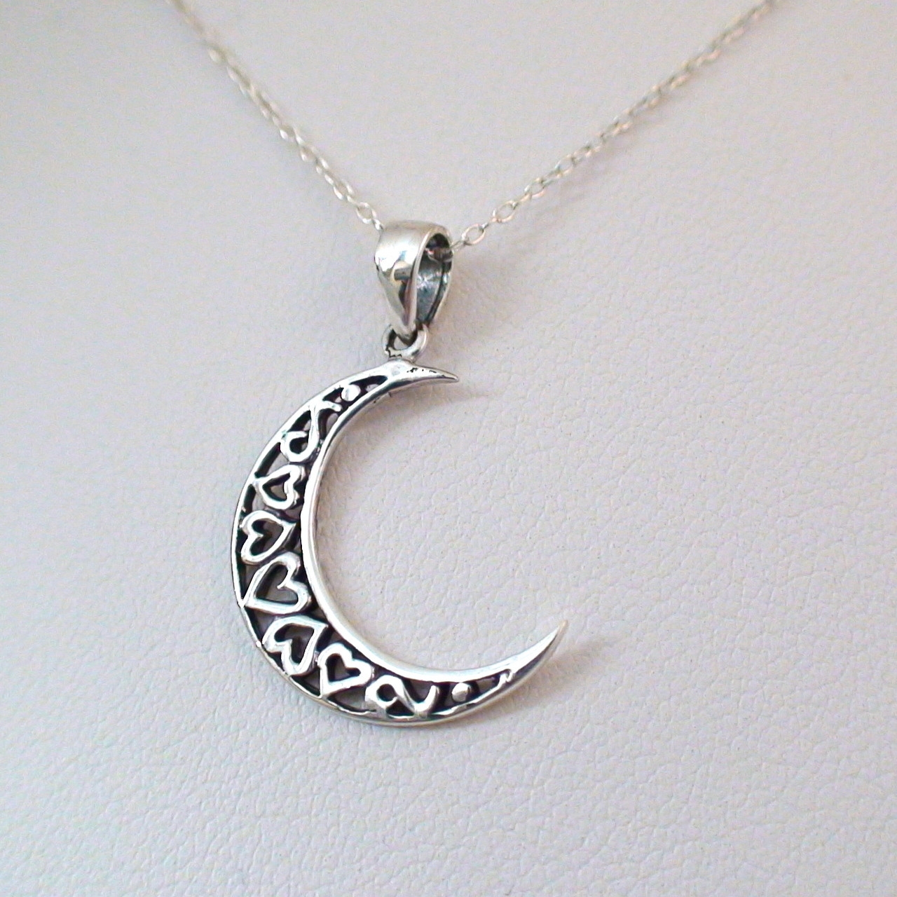Sterling Silver Crescent Moon Necklace