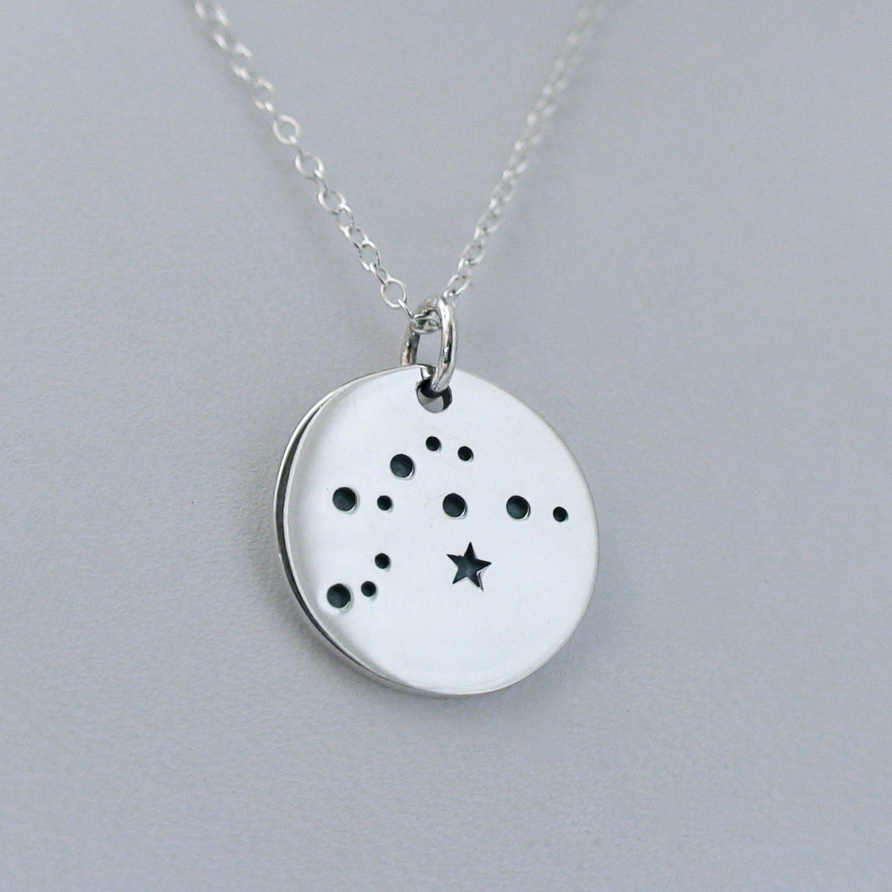 Sterling Silver Aquarius Constellation Necklace Horoscope Zodiac