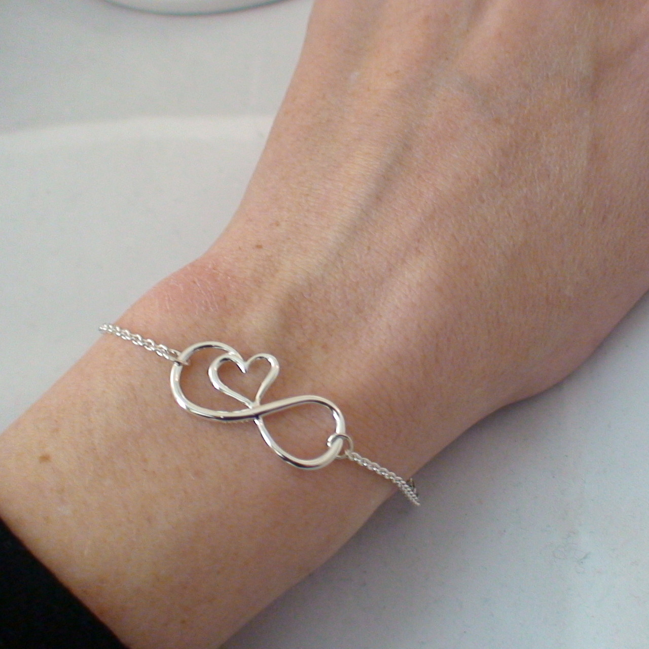 Sterling Silver Infinity Heart Bracelet