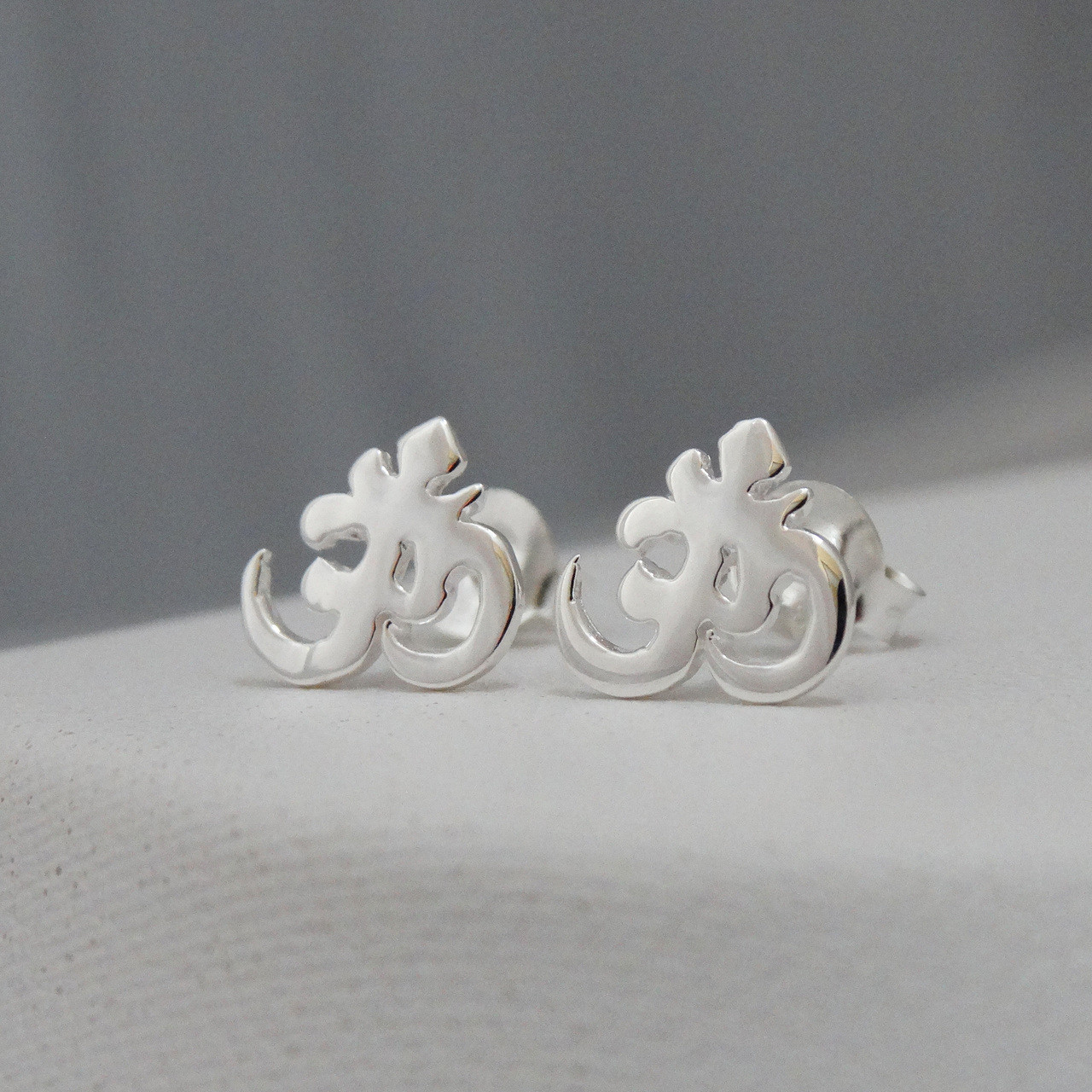 Sterling Silver Tiny Ohm Earrings