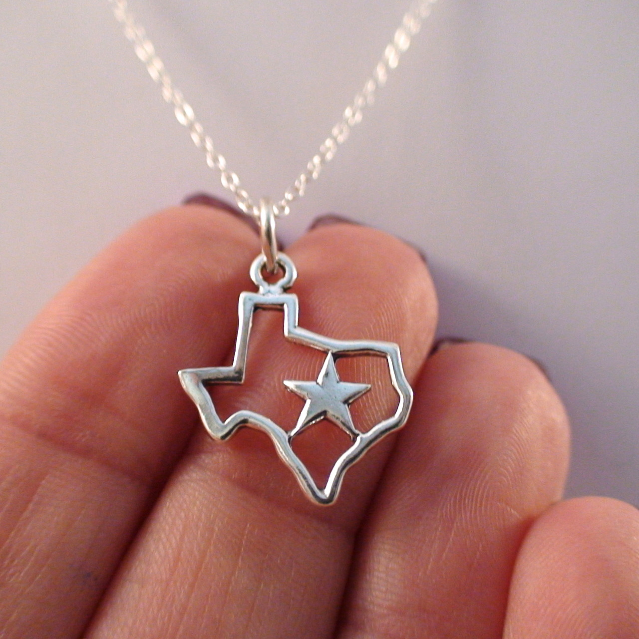 State Of Texas Dangle Pendant Charm In 925 Sterling Silver - USA Political - View #4