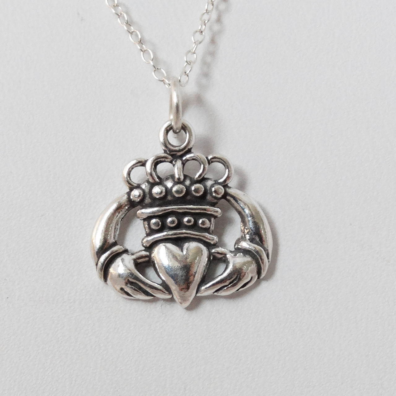 Swan Claddagh Necklace – Celtic Crystal Design Jewelry