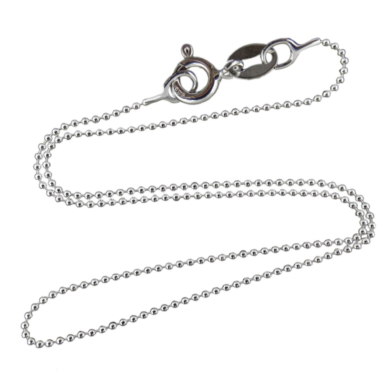 ☆TATIANA☆ Silver 925 basic ball chain necklace NZ2415 925 Sterling Silver Moon BEAD BALL Link Chain Necklace 6 mm