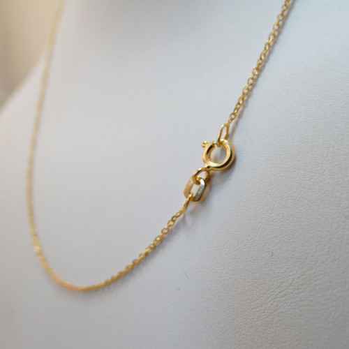 Gold Plated Sterling Silver 1.2mm Cable Chain Necklace Gold Plated Sterling Silver 1.2mm Cable Chain Necklace