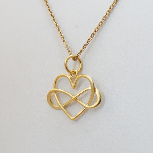 Gold Infinity Heart Charm Necklace | FashionJunkie4Life.com