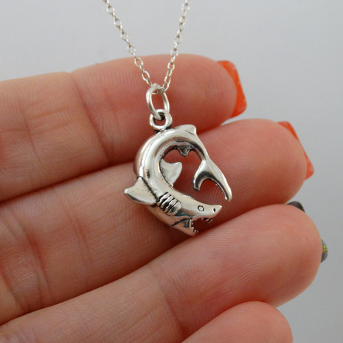 925 Sterling Silver Great White Charm Necklace 925 Sterling Silver Great White Charm Necklace
