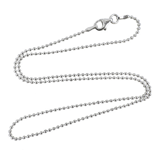 1.5mm Ball Bead Chain Necklace - 925 Sterling Silver 1.5mm Ball Bead Chain Necklace - 925 Sterling Silver