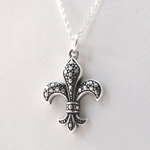 Sterling Silver Fleur de Lis Necklace FashionJunkie4Life
