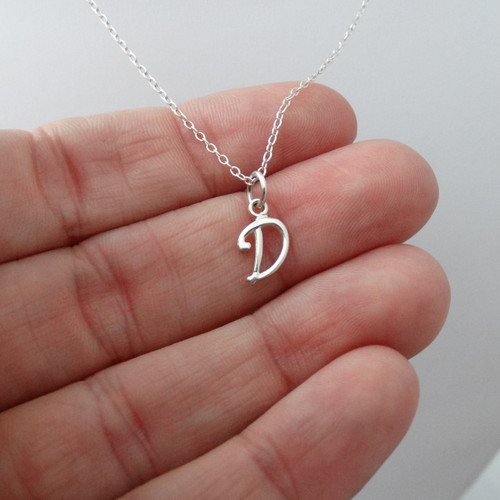 Silver Color Steel Letter Necklace D