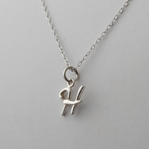 Sterling Silver Tiny Letter H Necklace FashionJunkie4Life