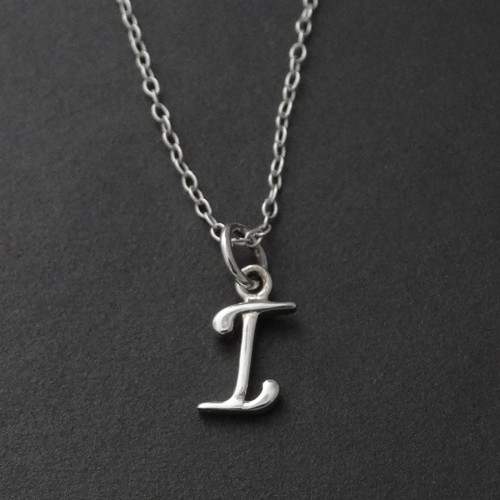 Tiny Initial Letter I Necklace - Sterling Silver Tiny Initial Letter I Necklace - Sterling Silver