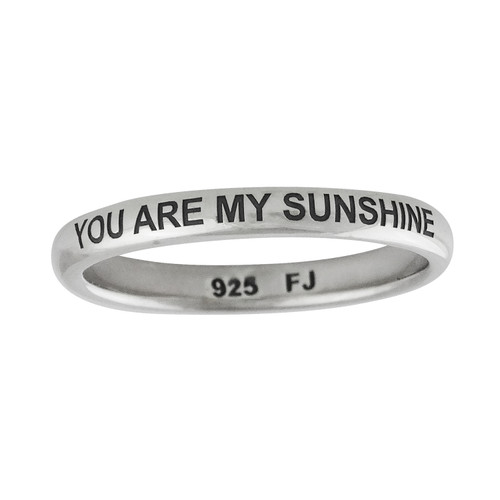 You Are My Sunshine Engraved Stackable Band Ring - 925 Sterling Silver You Are My Sunshine Engraved Stackable Band Ring - 925 Sterling Silver