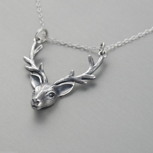 ☆TATIANA☆ Silver 925 Deer Heart String Necklace NZ2107 f1a9618c-9581-4ebf-b15e-