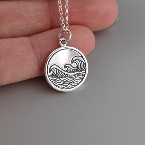Ocean Waves - Sterling Silver Charm Necklace