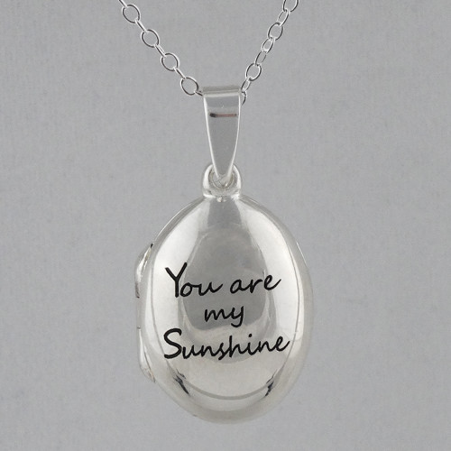 You Are My Sunshine Locket Necklace - Flower, Floral, Spring, Summer Necklace - Great Gift for Mom, Sister, Girlfriend, Wife