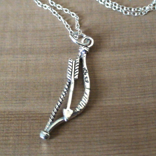 Sterling Silver Bow and Arrow Charm Necklace Sterling Silver Bow and Arrow Charm Necklace