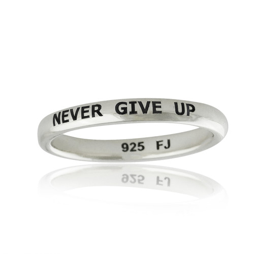 Never Give Up Ring - 925 Sterling Silver
