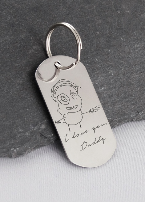 Custom Key Chain with Child's Drawing or Handwriting Custom Key Chain with Child's Drawing or Handwriting
