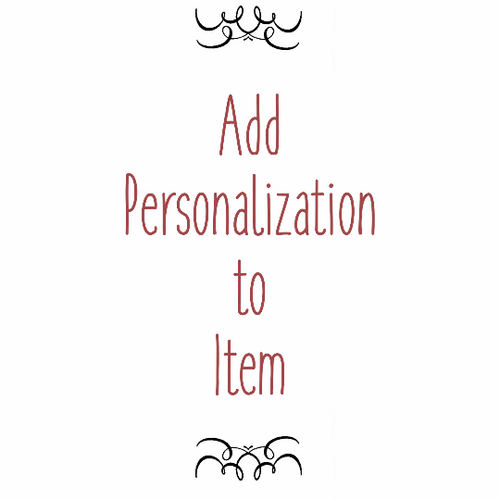 Add Personalization to an Item - Add Engraving