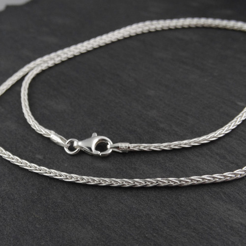 Sterling Silver SPIGA Wheat 2mm Chain Necklace Sterling Silver SPIGA Wheat 2mm Chain Necklace