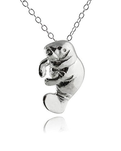 Manatee Pendant Necklace - Sterling Silver Manatee Pendant Necklace - Sterling Silver
