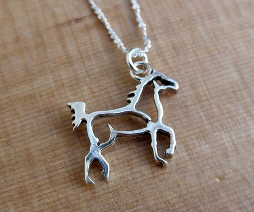 HORSE OUTLINE - Sterling Silver Charm Necklace HORSE OUTLINE - Sterling Silver Charm Necklace