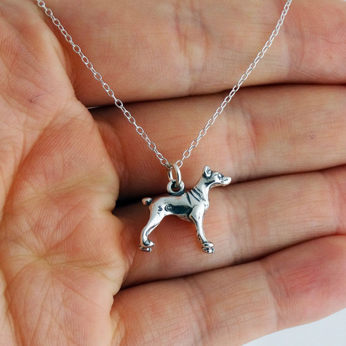 Doberman Pinscher Dog Necklace 925 Sterling Silver FashionJunkie4Life