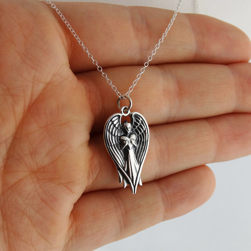 Guardian Angel Heart Necklace - 925 Sterling Silver - FashionJunkie4Life