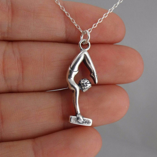 Gymnast 3D Necklace - 925 Sterling Silver