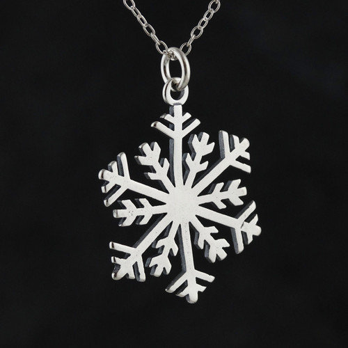 Snowflake Pendant Necklace - 925 Sterling Silver - FashionJunkie4Life