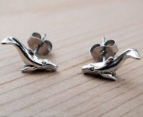 Whale Earrings - 925 Sterling Silver