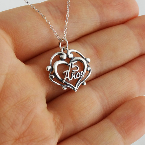 15 Años Heart Necklace - 925 Sterling Silver