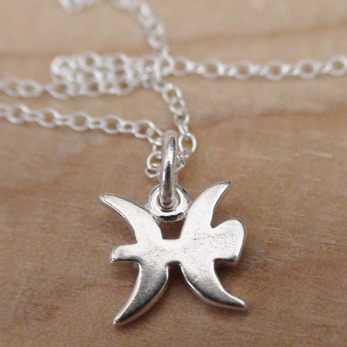 PISCES - HOROSCOPE - Sterling Silver Charm  Necklace PISCES - HOROSCOPE - Sterling Silver Charm  Necklace