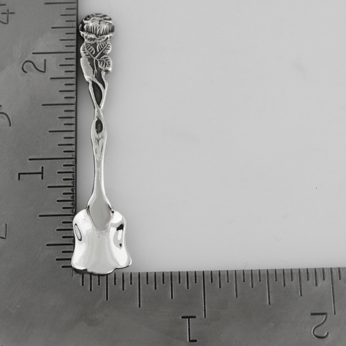 Salt Spoon with Rose Handle - 925 Sterling Silver - FashionJunkie4Life